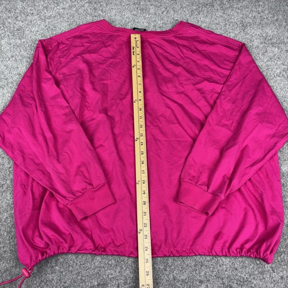 Nike Sweatshirt Womens 3XL Pink Pullover Swoosh Logo Zebra Cropped Drawstring